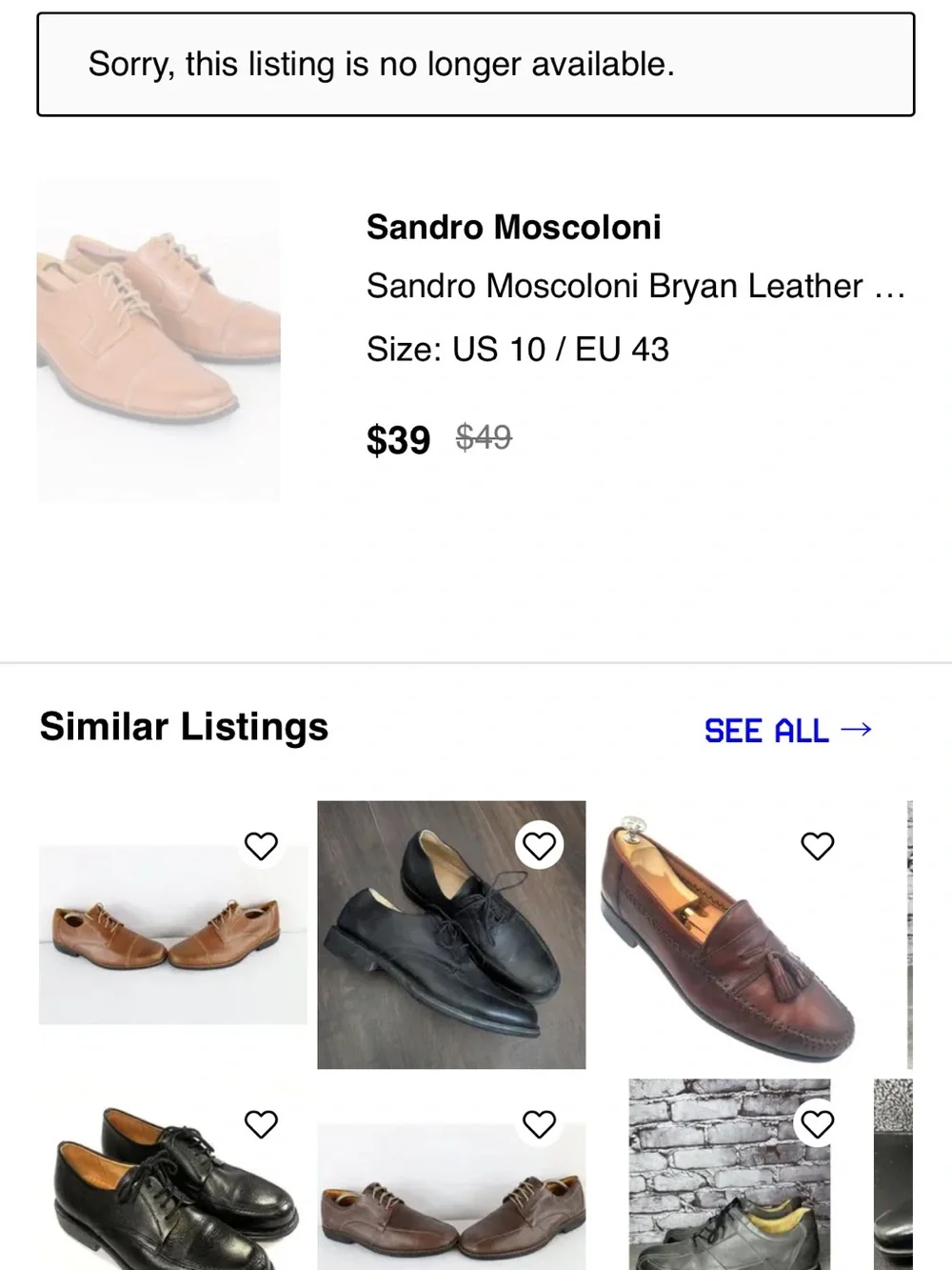 Sandro Moscoloni  Men's Classic Brown Leather Lace-Up Dress Shoes